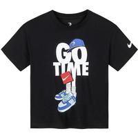 NIKE 3BRAND 耐克男童短袖t恤【纯棉】25夏季撞色大logo儿童衣服 正黑色【纯棉】 160 /80 【身高158-170cm】