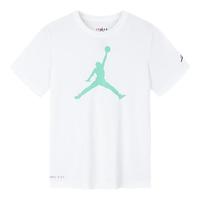 NIKE JORDAN 耐克AJ童装男童DRI-FIT速干短袖T恤2025夏季儿童运动上衣 白色/叶栅色【速干科技】 160 /76 【身高152-158cm】