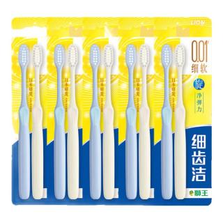 狮王 细齿洁护龈牙刷 弹力旋净款 10支 家庭装