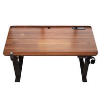 杰妮卡实木电脑桌高端双电机电动升降桌办公工作台学习书桌台式电竞桌子 3cm实木电竞咖-4立柱双电机 【隐藏插排】120*60免费安装