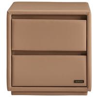 全友家居 现代简约床头柜卧室皮艺软包小型抽屉式收纳储物柜子333KD 【奶茶咖】床头柜