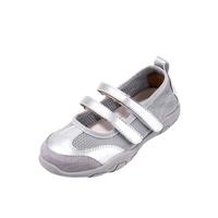 ELLE KIDS法国童鞋高档舒适复古魔术贴玛丽珍鞋芭蕾运动浅口单鞋 银色 29 内长18.6/脚长17.6-17.9