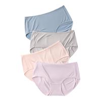 洁丽雅女士内裤纯棉裆抗菌三角裤春秋2025无痕 粉杏色+灰绿色+灰色 2XL