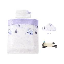 babycare 山茶花新生儿床品四件套儿童午睡床上用品枕头被套春夏熊猫乐车