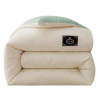 安睡宝（SOMERELLE）A类10%大豆纤维被冬季被子棉被被芯约8斤200*230cm 白拼绿 贴布绣被-白绿