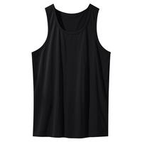 浪莎男士背心纯棉打底衫夏季薄款100%棉运动无袖汗衫圆领黑色跨栏背心 黑色一条 L (适合体重115-135)