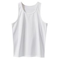 浪莎男士背心纯棉打底衫夏季薄款100%棉运动无袖汗衫圆领白色跨栏背心 白色一条 2XL (适合体重155-175)