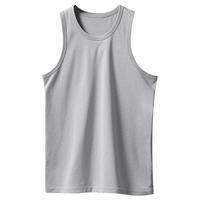 浪莎男士背心纯棉打底衫夏季薄款100%棉运动无袖汗衫圆领灰色跨栏背心 灰色一条 2XL (适合体重155-175)