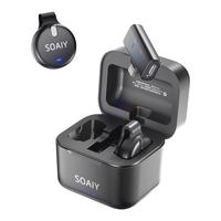 索爱(soaiy)SA-V6无线收音领夹麦克风 户外直播 专业降噪录音设备 苹果 带仓一拖二
