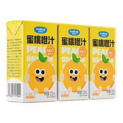 妙伯乐 蜜桃橙汁儿童果汁125ml*3无添加剂果蔬汁饮料100%原果汁总含量