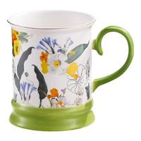 BABLOV花伴森小花盏陶瓷马克杯礼盒高颜值女生咖啡杯精致 草原有片小花圃+勺子【礼盒装】