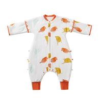 十月结晶 新生婴儿睡袋秋冬儿童全棉宝宝分腿防踢被四季春秋一体式厚睡袋 夏季中袖款-前4后2【25-30℃】动物派对 80码【身高70-85CM】