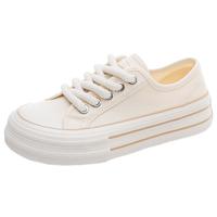 低帮帆布鞋女款厚底增高休闲鞋松糕百搭简约板鞋