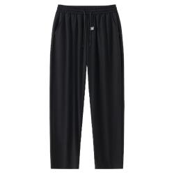猫人 休闲裤男夏薄款直筒弹力青年冰丝垂感长裤父亲节 黑色 2XL