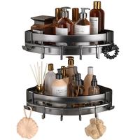 佳帮手置物架卫生间浴室墙上置物架免打孔壁挂厕所洗漱台三角收纳架带杆 三角置物架带杆*太空铝单层