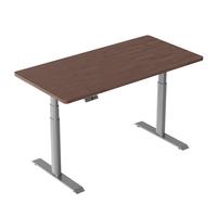 乐歌实木电动升降桌电脑桌电竞桌站立办公学习书桌E6/1.4m黑胡桃木色