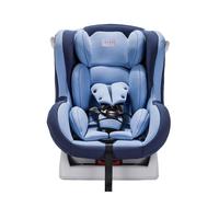 快乐王子 儿童座椅汽车用0-12岁婴幼儿宝宝车载坐椅可坐躺isofix 米黑(带固定)