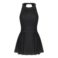 迪卡侬泳衣游泳衣竞速连体泳装保守遮肉温泉性感5099933 XS /36 优雅纯黑