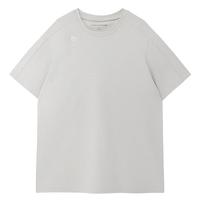 美特斯邦威T恤男女同款2025夏季百搭立体LOGO印花短袖体恤男 灰色 S 165 88A