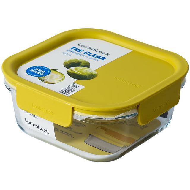 LOCK&LOCK 耐热玻璃饭盒微波炉保鲜盒密封便当盒LNG523Y_750ml 春·颜值|春日黄|750ml