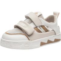 Kappa Kids卡帕童鞋儿童运动鞋男童网面小白鞋夏季透气软底休闲板鞋子女 米/卡其 36 /内长22.5cm适合脚长21.5cm