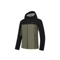 乔丹QIAODAN山神风衣男外套春秋季防风防泼水户外冲锋登山夹克 黑色/玉髓绿 3XL