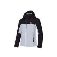 乔丹QIAODAN山神风衣男外套春秋季防风防泼水户外冲锋登山夹克 黑色/伊肽蓝 L