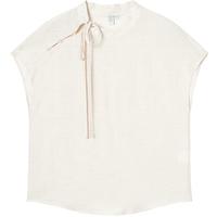 对白【荼白】薄荷曼波新中式亚麻短袖衬衫女2025夏季国风小衫 燕麦米 S 燕麦米 【付款后15天】