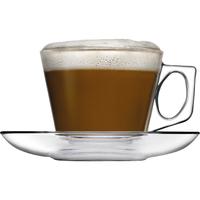 【2只装】咖啡杯玻璃杯早餐杯水杯家用耐热牛奶杯杯碟套装