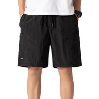 太子龙短裤男休闲户外运动速干直筒宽松男士沙滩裤松紧腰五分裤 军绿M M (95-110斤)