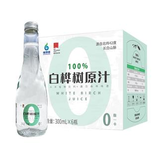 林源春白桦树汁100%原汁长白山白桦树汁植物饮料300ml*6瓶装