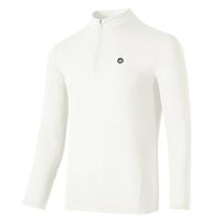 必迈跑步长袖T恤吸汗透气半拉链男速干弹力上衣慢跑训练运动服 玄米白 M 男