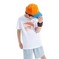 安踏男童t恤短袖2025夏季童装男孩夏装儿童中大童纯棉速干白色T恤
