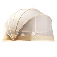 三顺暖润七股钢丝蚊帐免安装可折叠蚊帐A类帐纱 家用卧室1.8x2米床 【奶油米 免安装 七股折叠蚊帐】