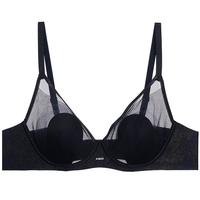 爱慕织锦3/4薄衬垫花瓣文胸AM13C261 黑色印花YH4 80C 36/80C