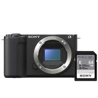索尼 SONYZV-E10 II APS-C画幅微单相机 黑色 单机身+ E64A存储卡