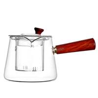 侧把茶壶玻璃煮茶器电陶炉耐高温泡茶壶木把单壶过滤功夫茶具套装