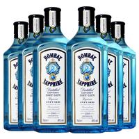 孟买行货蓝宝石金酒 毡酒 琴酒 英国原瓶 孟买蓝宝石六支装 750mL 6瓶