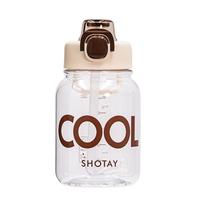 尚泰SHOTAY塑料杯酷酷杯子1000ml女生可爱便捷上学水杯子6295栀子白