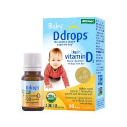 Ddrops 维生素d3婴儿 液体促钙吸收新生儿补钙敏宝vd3滴剂0-1岁 婴儿D3滴剂400IU