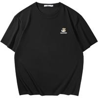 HLA海澜之家短袖T恤男冰爽棉凉感圆领夜光宽松短袖男夏HNTBJ2Y074A 凉感抗菌-黑色花纹75 4XL 190/108A 197~212斤