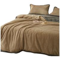 南极人三层加厚毛毯 冬季双面法莱绒办公室午睡毯子绒毯 150*200cm 米驼-三层毯