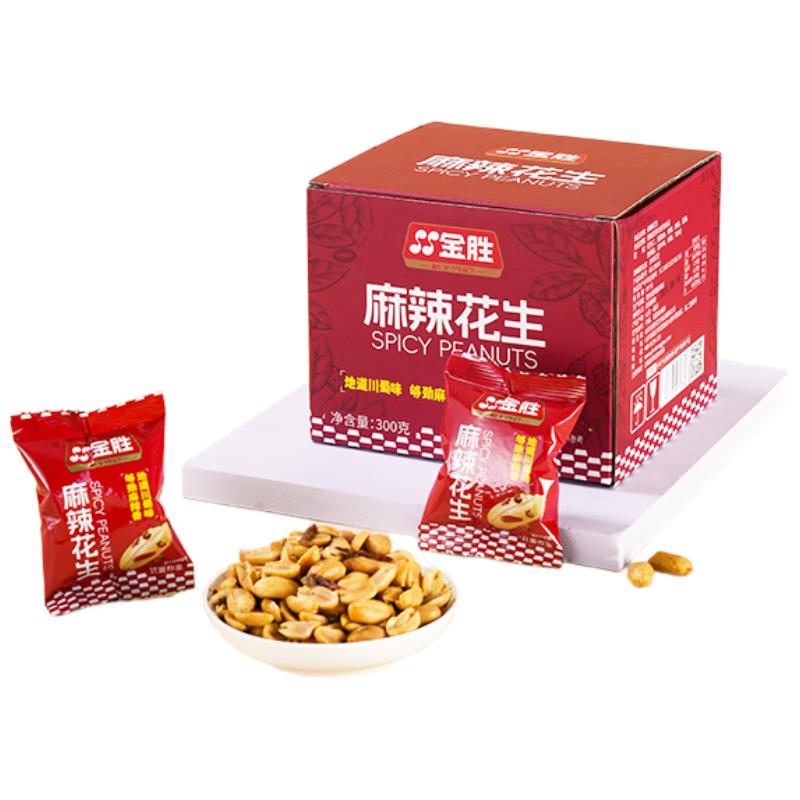 金胜麻辣花生零食300g/盒 分享装