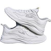 回力男鞋春夏季运动鞋子男透气轻便休闲跑步鞋 白灰色 44