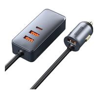 倍思(Baseus)车载充电器 点烟器一拖二/三多口pd快充转换器扩展120W 3U+1C 充电器