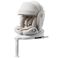 Heekin引领者儿童座椅汽车用0-12岁婴儿宝宝车载可坐躺智能通风加热 香槟金MAX(加配+全罩式遮阳棚)