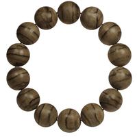 檀音男款沉香手串水沉老料倒架沉香木单圈佛珠手串16mm14颗野生送 A119双油线西加里曼丹20克