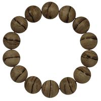 檀音男款沉香手串水沉老料倒架沉香木单圈佛珠手串16mm14颗野生送 A131粗油线虎斑纹马泥涝20克