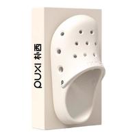 朴西洞洞鞋女夏季海边沙滩凉鞋户外防滑防臭厚底鞋男包头拖鞋 奶油白 37-38 【正常码】