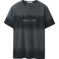 HLA海澜之家短袖T恤冰爽棉圆领透气胸前个性字母短袖HNTBJ2Y041A 凉感抗菌-深灰花纹41 M 170/88A 125~136斤